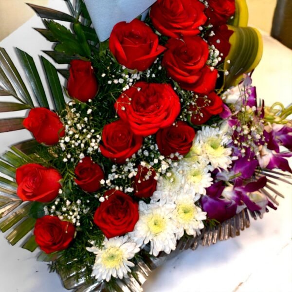Magnificent mix of Roses,Chrys and Blue Orchids - Image 4