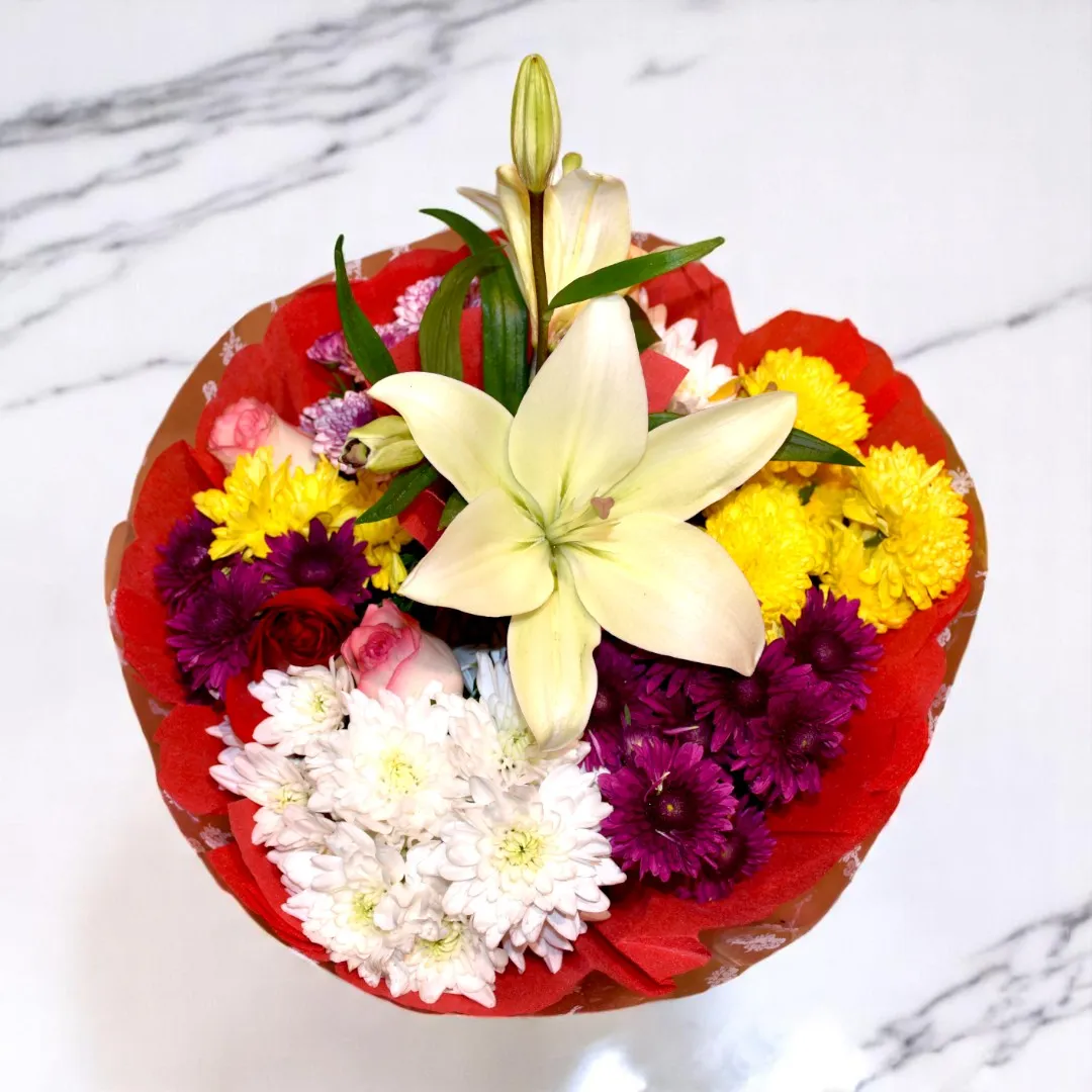 Lily and Chrysanthemum Bouquet made with love just for you