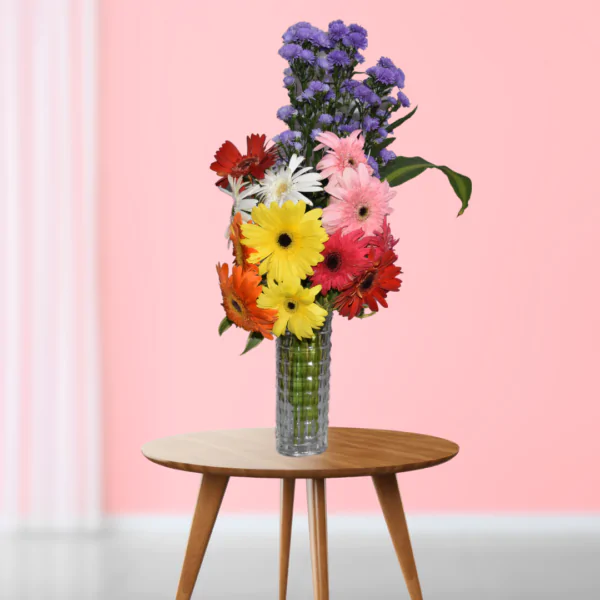 Mixed colourful Flowers in a vase