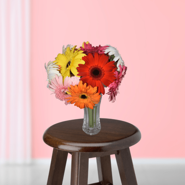 Colourful Gerbera Flowers in a Vase