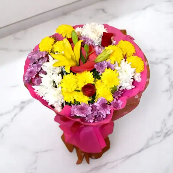 Buy Chrysanthemum bouquet online at best prices in Mumbai, Delhi, Hyderabad, Bangalore, and more