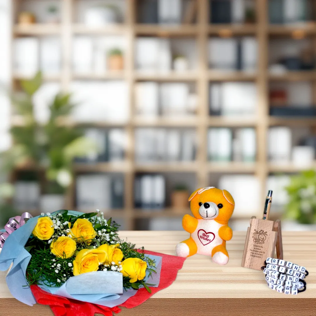 Buy Mini Yellow Rose Bouquet online at best prices