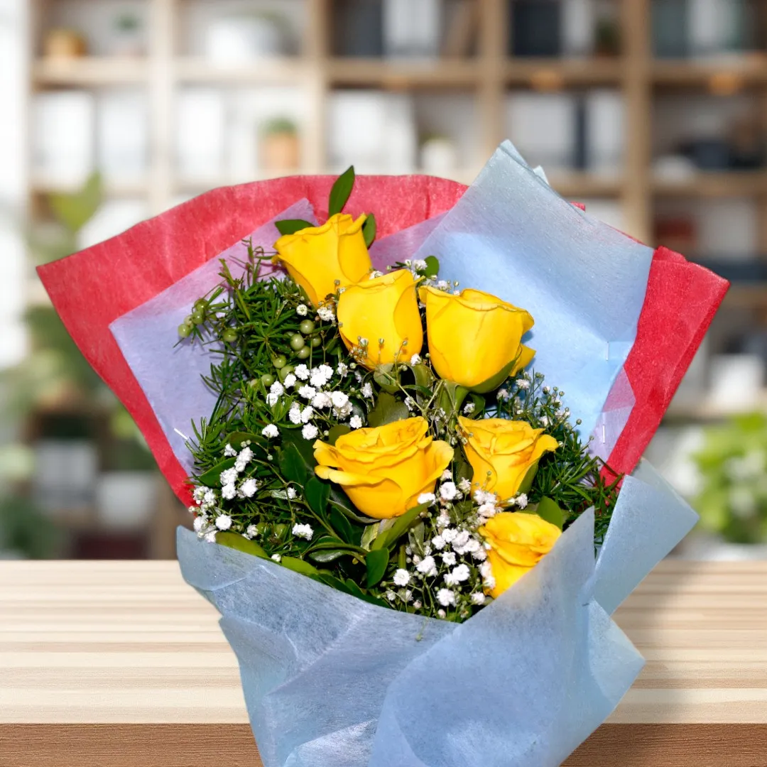 Mini Yellow Rose Bouquet online at best prices