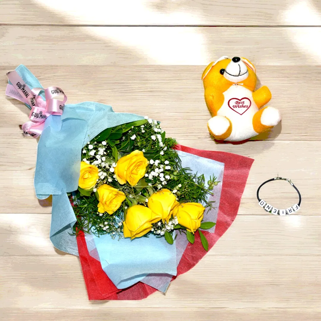 Shop Mini Yellow Rose Bouquet online at best prices