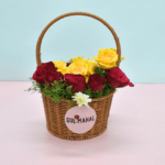 Yellow and Red Rose Basket