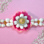 Pinl rose petals, Arabian jasmine centrepiece with double flower beads