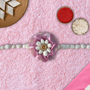 Stylish flower Rakhi - Jasmine & Purple Rose Petals