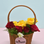 Yellow and Red Rose Basket