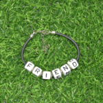 Friendship Bracelet - "FRIEND" Letter Beads on Black Cord