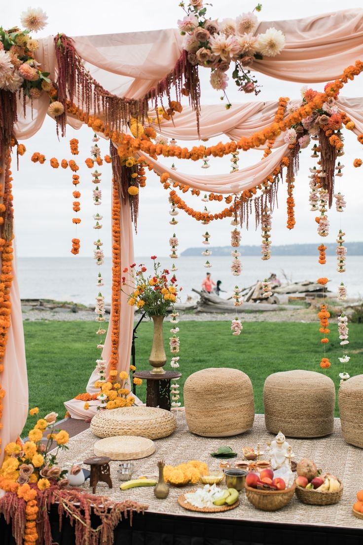 Mandap beautifully decorated with flowers