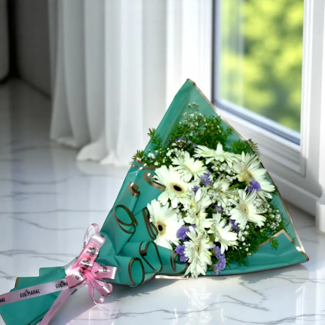 Buy White Gerbera Bouquet online at best prices in India
