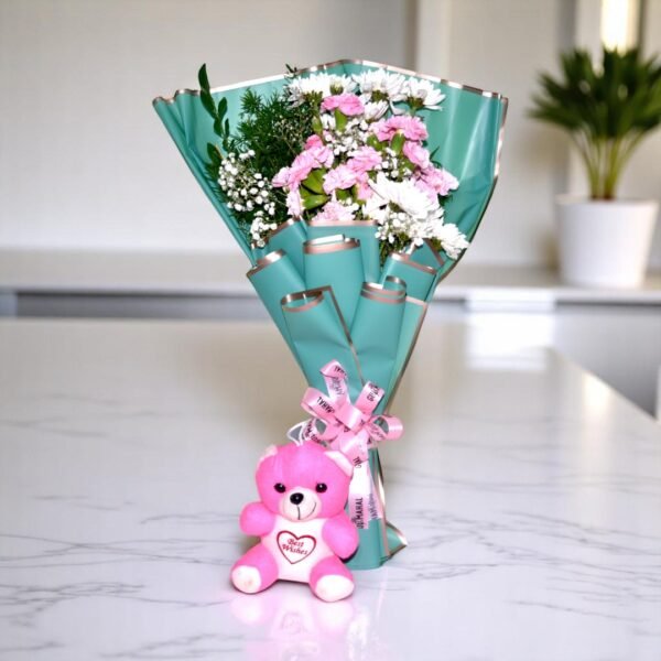 Pink Carnation Flower Bouquet - Image 5