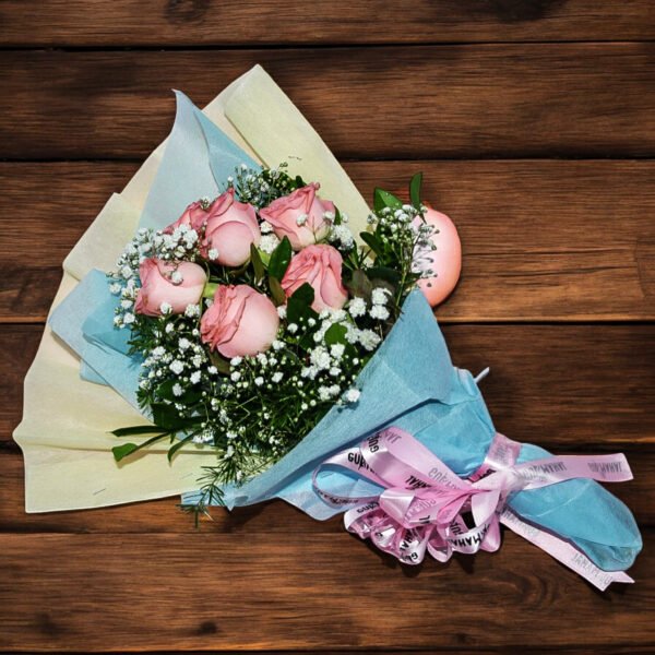 Mini Pink Rose Hand Bouquet - Image 4