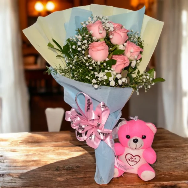 Mini Pink Rose Bouquet