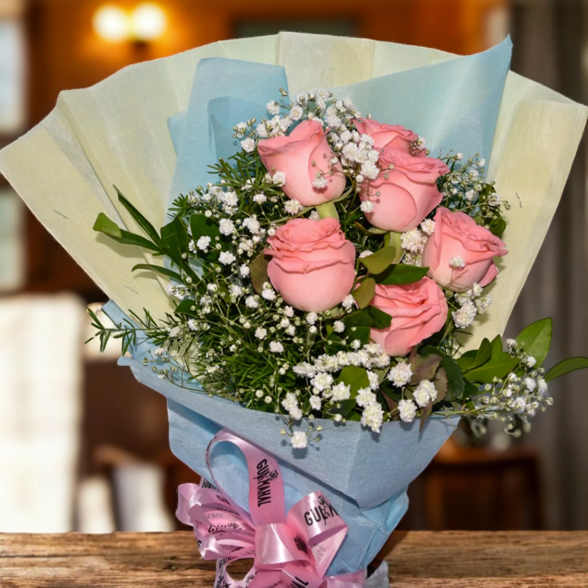 Mini Pink Rose Bouquet at best prices