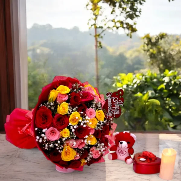 Mixed Rose Bouquet in Hyderabad, Mumbai, Bangalore, Delhi, & More