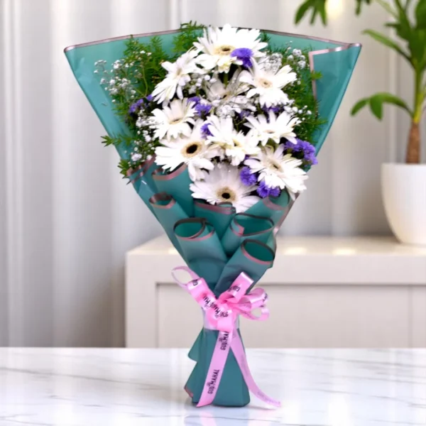 White Gerbera Bouquet