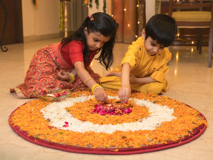 The Flower Rangoli of Diwali