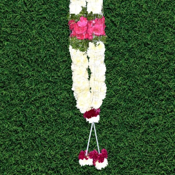 White Chamanti Flower Garland - Image 4