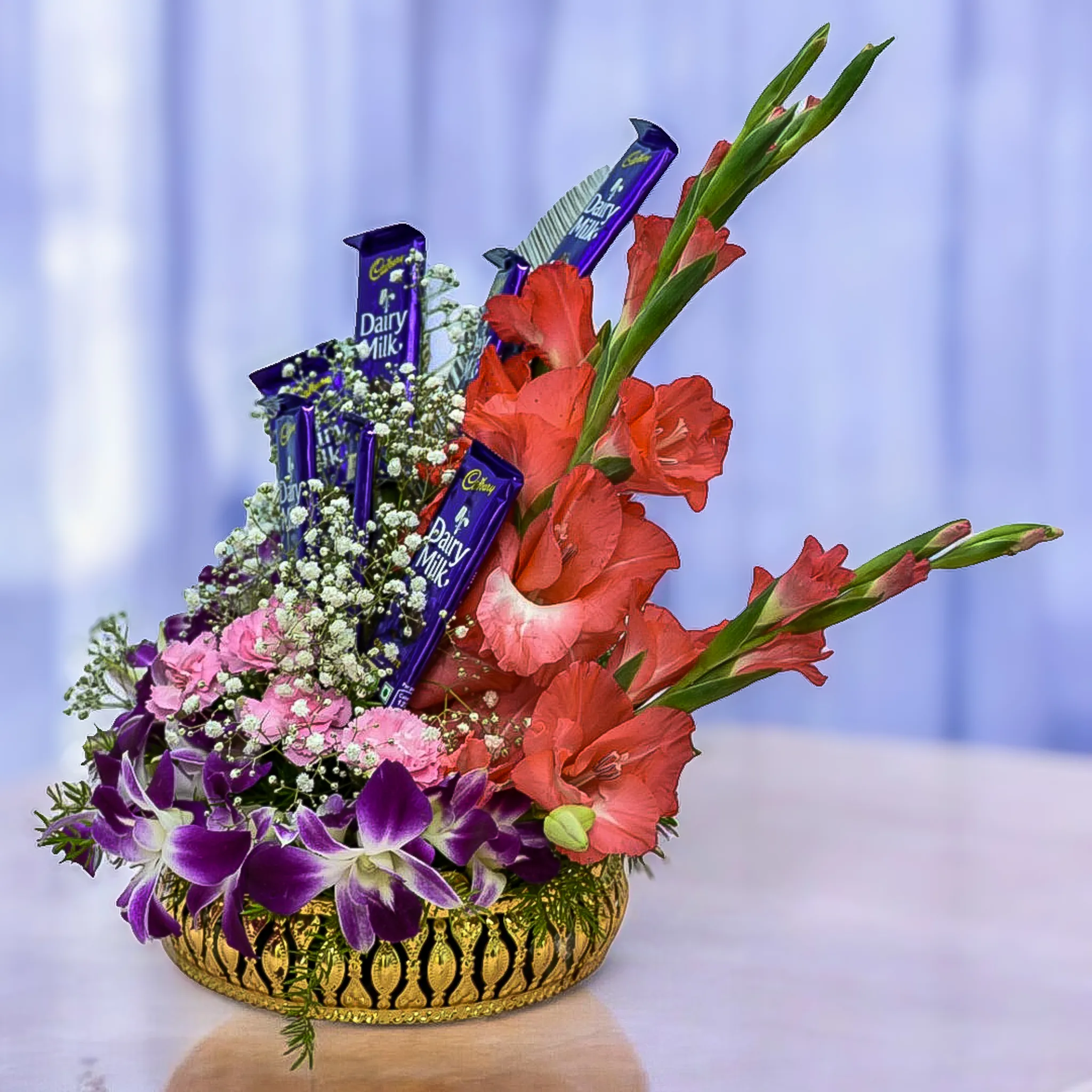 Flower & Chocolate Basket in India at best prices