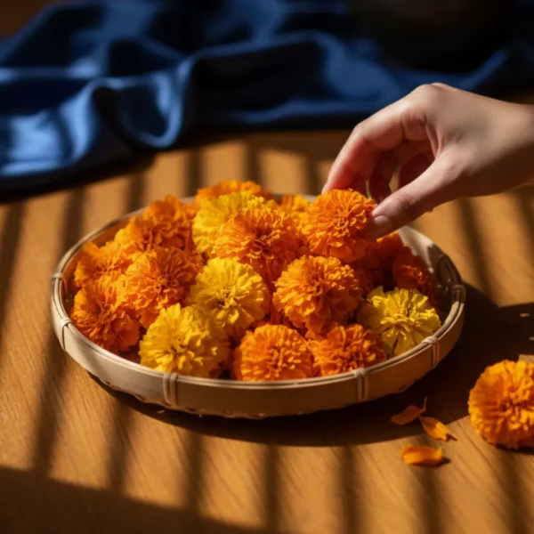 Fresh Orange Marigold Flowers