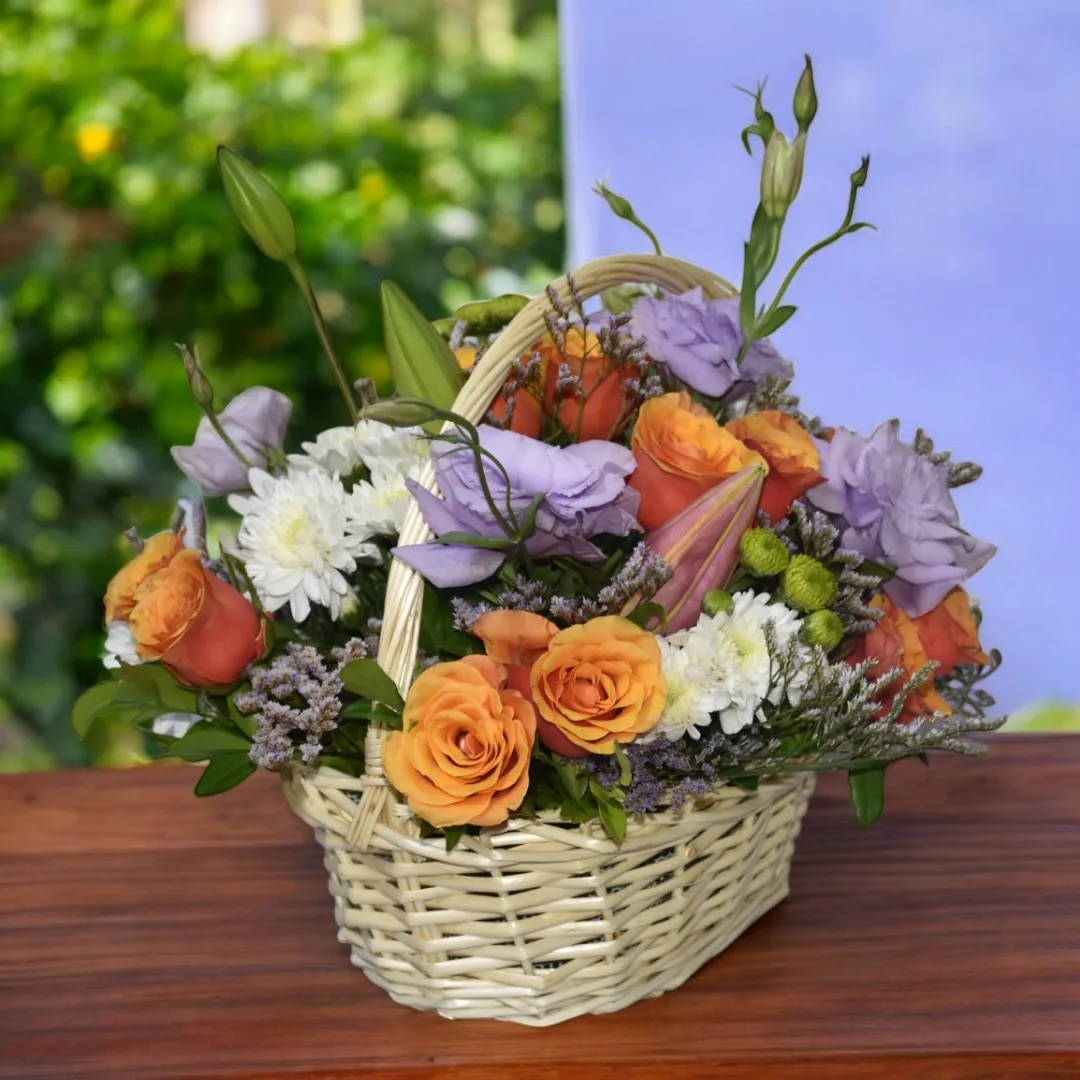 Premium Flower Basket made with beautiful flowers - 3
