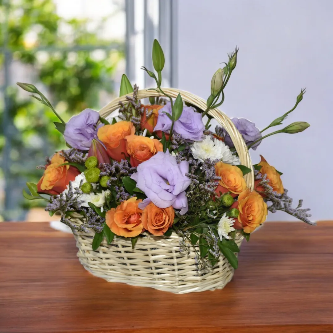 Premium Flower Basket made with beautiful flowers - 4