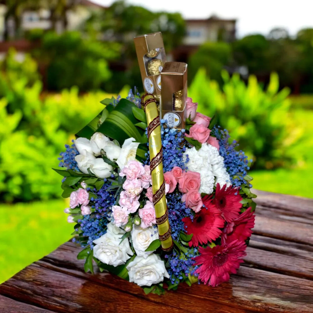 Premium Flower & Chocolate Basket in India