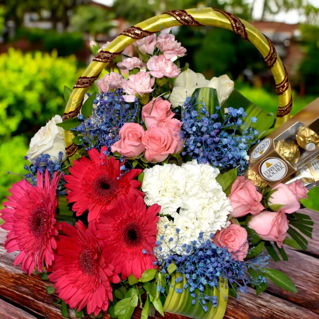 Premium Flower & Chocolate Basket in Mumbai, Chennai, Hyderabad, Delhi, and More