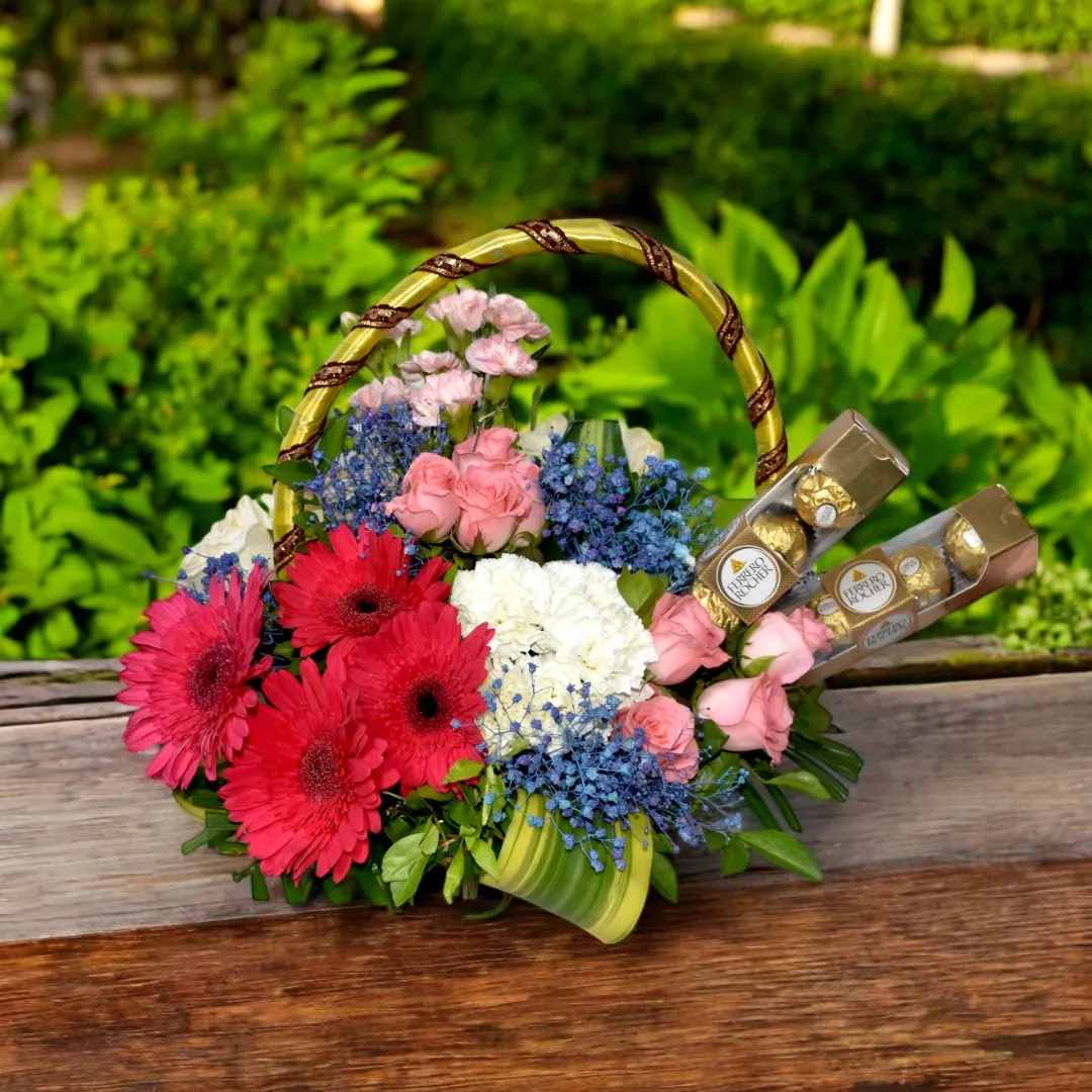 Premium Flower & Chocolate Basket