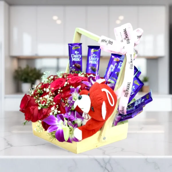 Red Rose and Chocolate Basket - 2