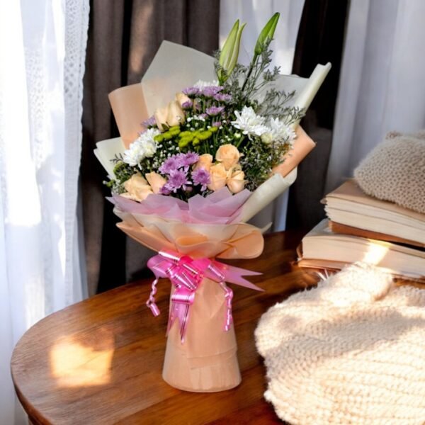 Premium Peach Flower Bouquet - Image 4