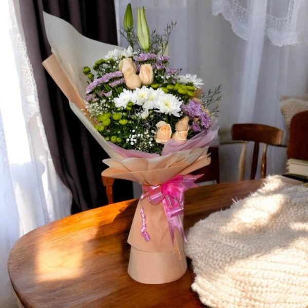 Premium Peach Flower Bouquet - Image 3