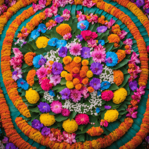 Flowers in the Bonalu festival