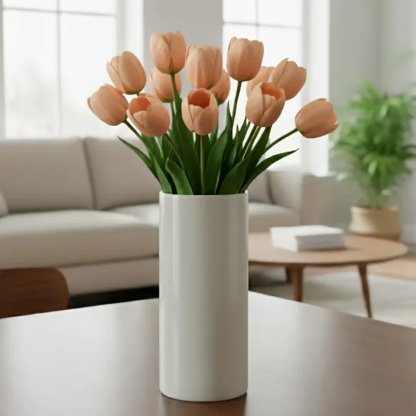 Peach Tulips in a vase