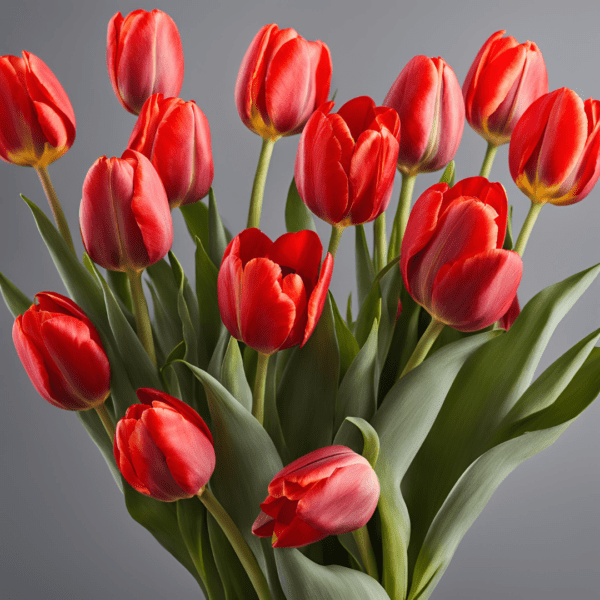 Beautiful Red tulips flowers in a vase