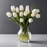 Beautiful White tulip flowers in a vase