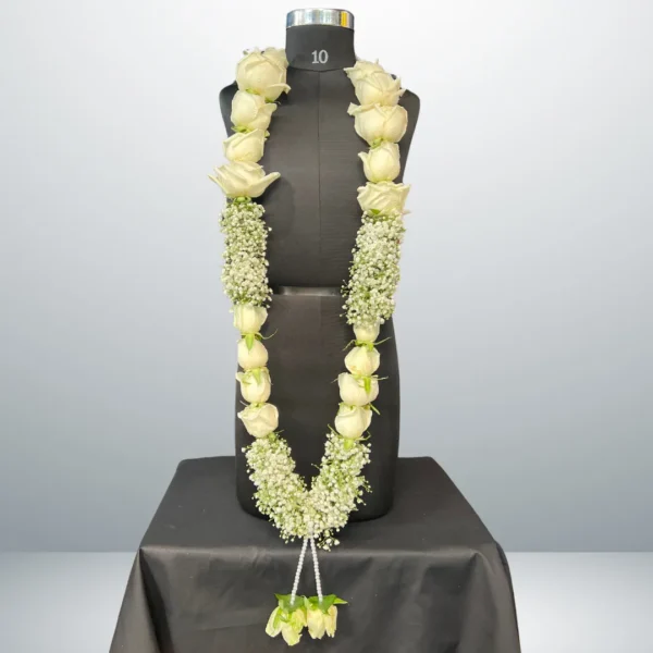 Elegant White rose & gypsy garland - perfect for Indian wedding