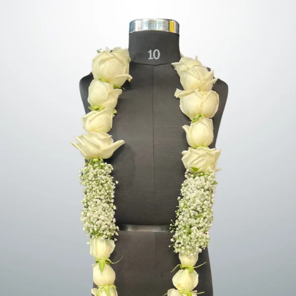 Elegant White rose & gypsy garland - perfect for weddings