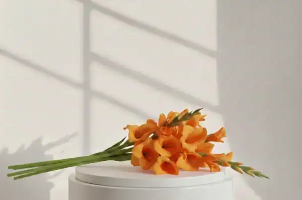 Orange Gladiolus on a table
