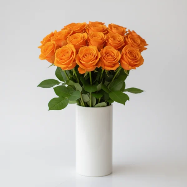 Orange Roses in a Vase