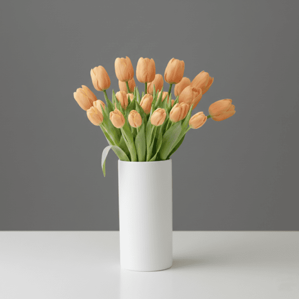Peach Tulips in Vase