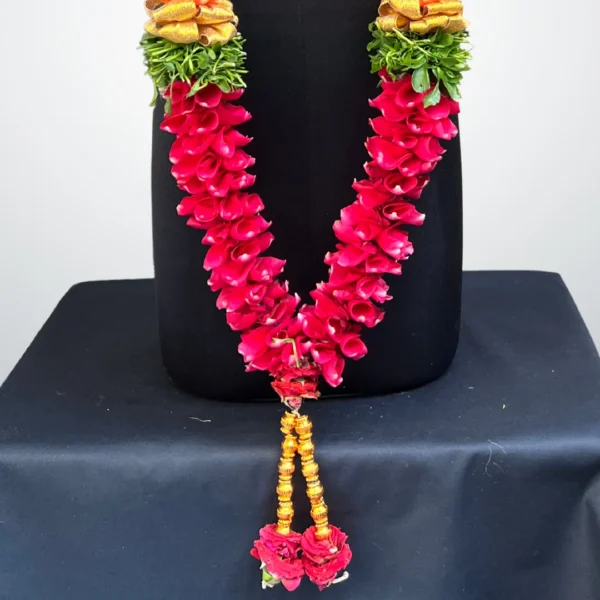 Red rose petals garland - made with fresh roses just for you