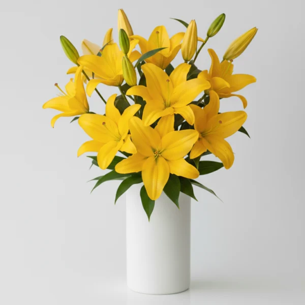 Yellow Asiatic Lily in a Vase