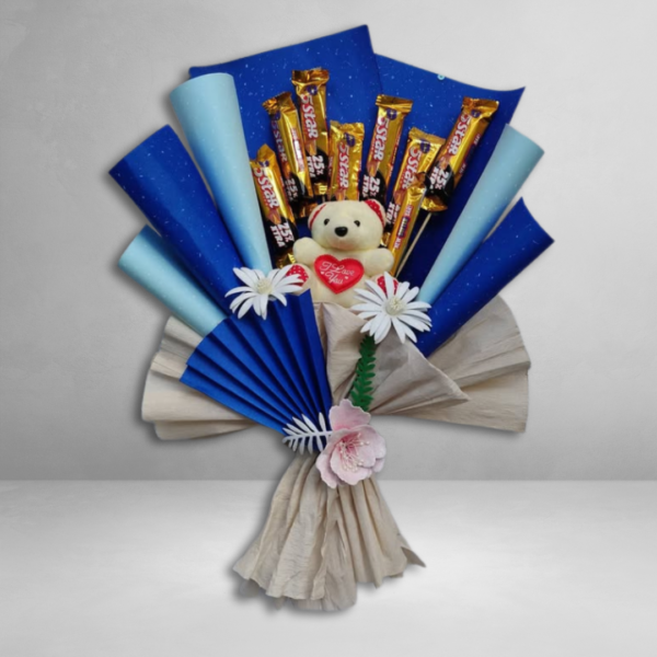 Cute Teddy & Chocolate Bouquet