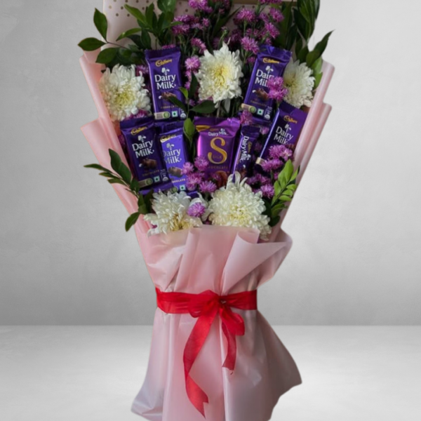 Cadbury Dairy Milk Chocolate & Flower Bouquet