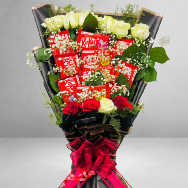 Kitkat chocolate & Flower Bouquet