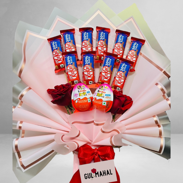 Kinder Joy & Kitkat chocolate bouquet