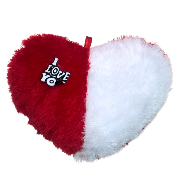 White & Red heart shape cushion