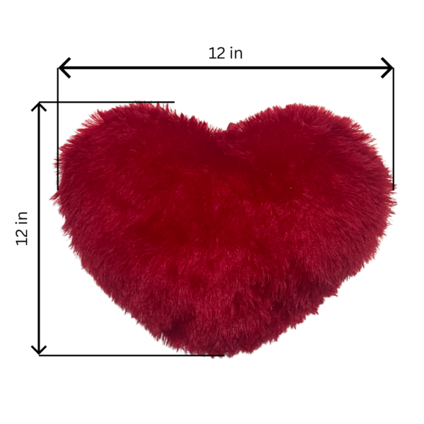 Dimensions of White & Red heart shape cushion